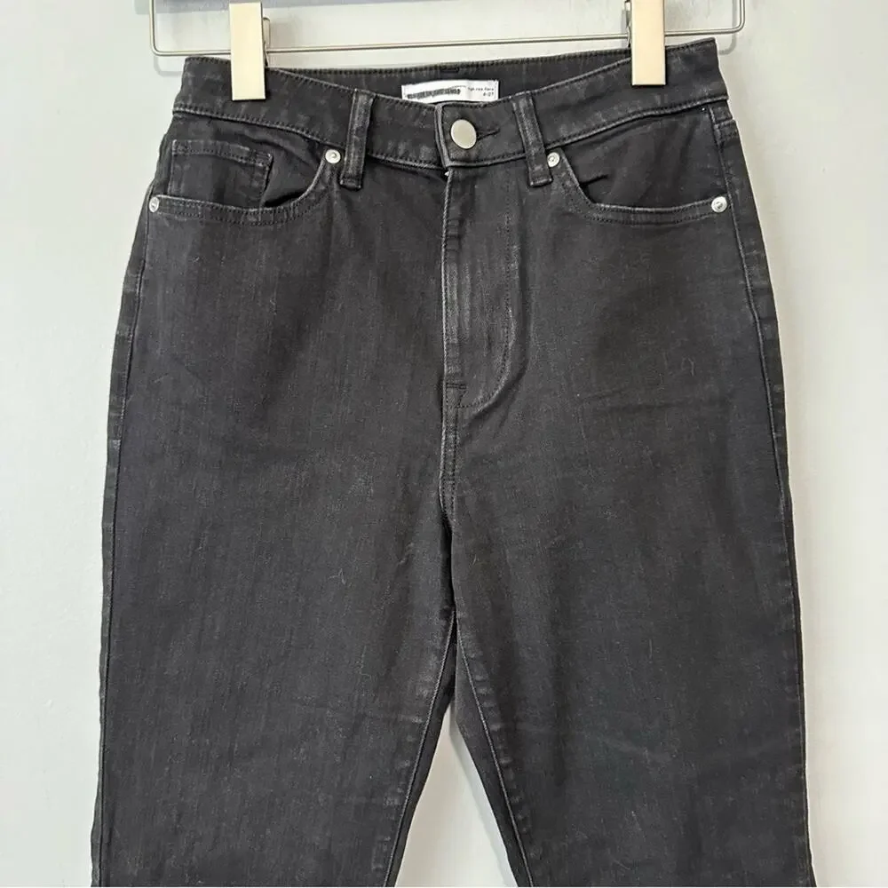 Elizabeth & James high rise flare jeans black denim size 4 27